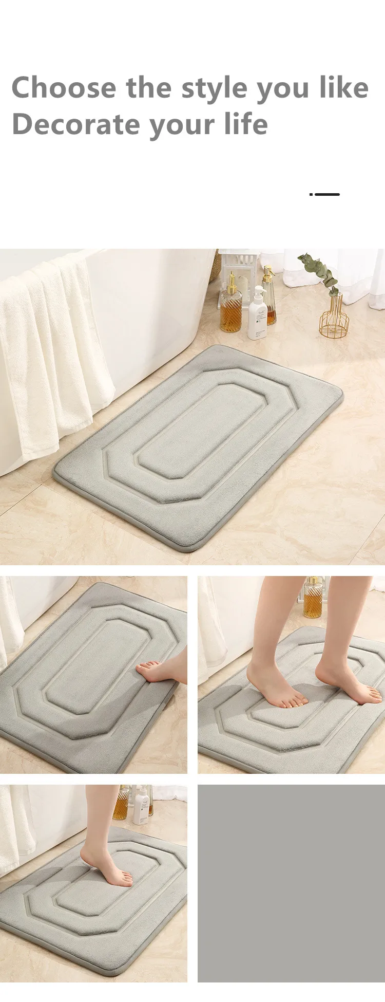 Thickened Memory Cotton Luxury Style Non-Slip Bath & Home Mat Environmental Protection Bedroom & Living Room Pad details