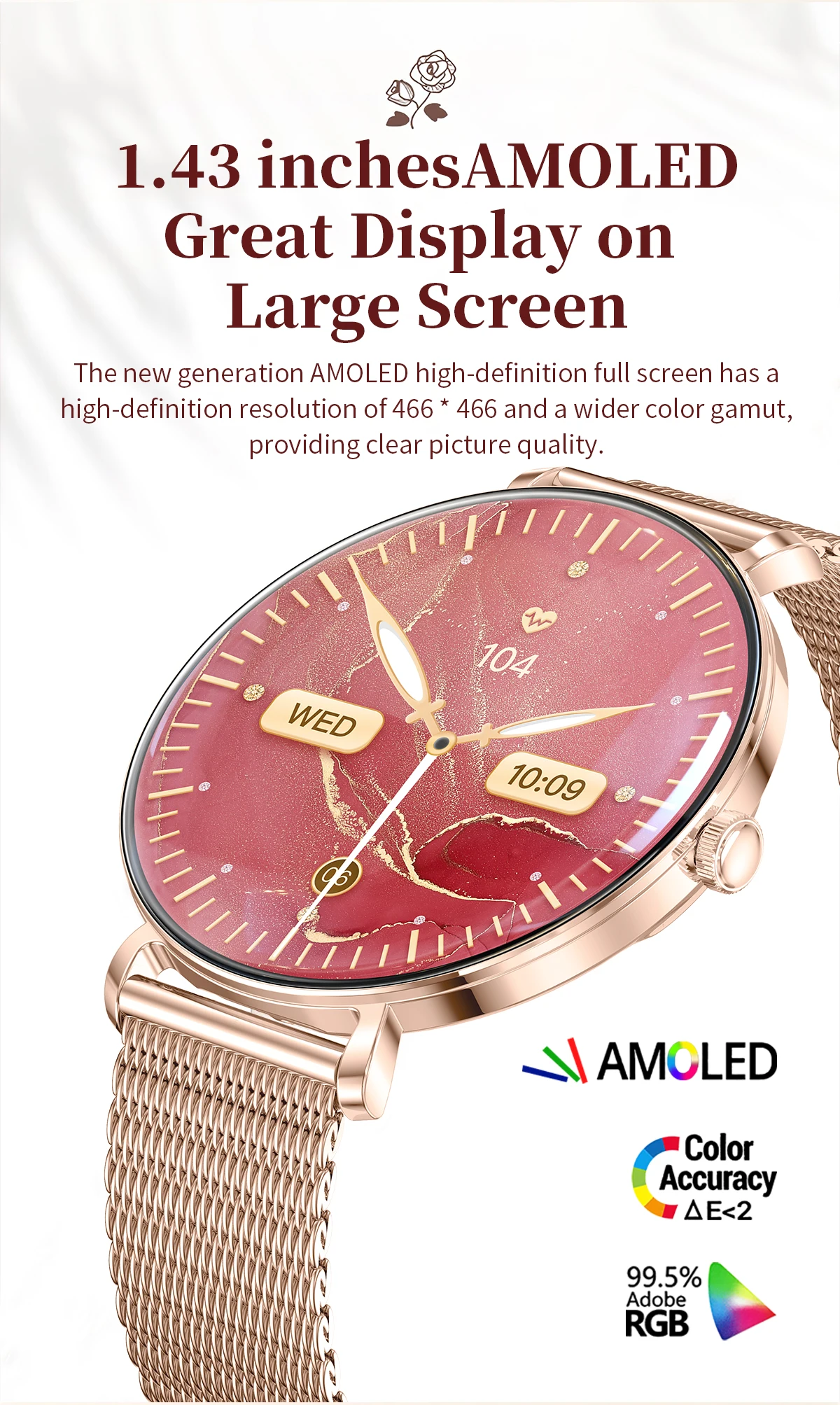 If you are searching for a supplier of a product with perfect quality control and highly competitive prices, which gives you an advantage in expanding your local market, then contact us now!  Competitive suppliers of  Fashion Women's Smart Watch V85 Activity Trackers BT Call Health Monitoring 1.43inch Amoled Screen Sports Relojes Smartwatch