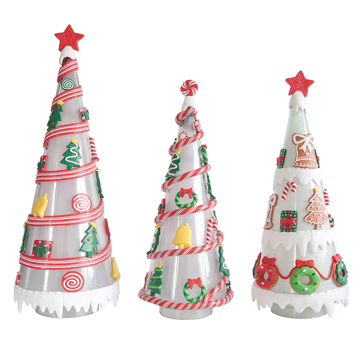 2022 new arrival glass Christmas tree hand blown glass table ornament lighted tree factory