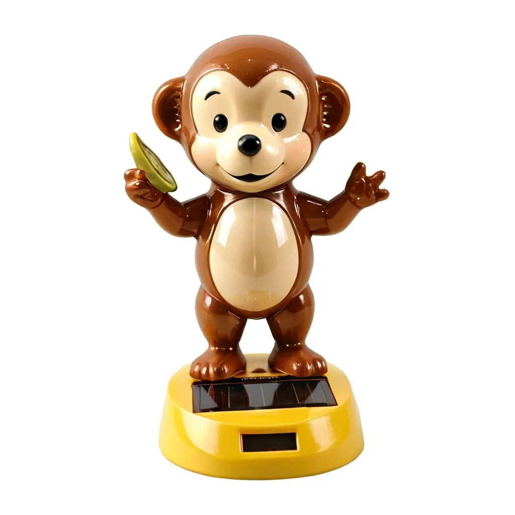 Custom Solar Powered Sunlight Energy Creative Car Decoration Halloween Cartoon ABS Monkey Animal Shape Dancing Figure Toys