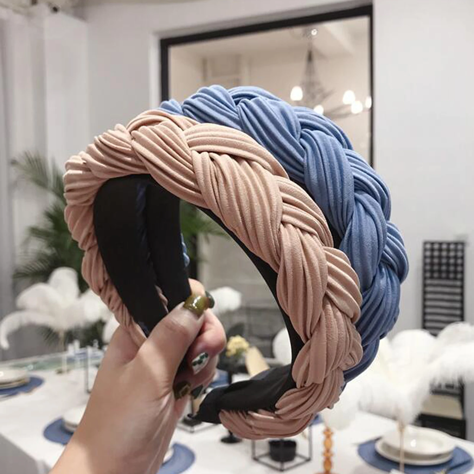 new fashion ladies hair band cross knot braid hair band adult