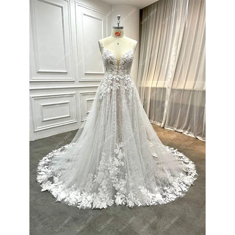 Supplier New Boho Sequin Leaf Lace Plunge V Modest Beach Wedding Dresses Elegant Women Aline Backless Sparkly Bridal Gown Supplier New Boho Sequin Leaf Lace Plunge V Modest Beach Wedding Dresses Elegant Women Aline Backless Sparkly Bridal Gown