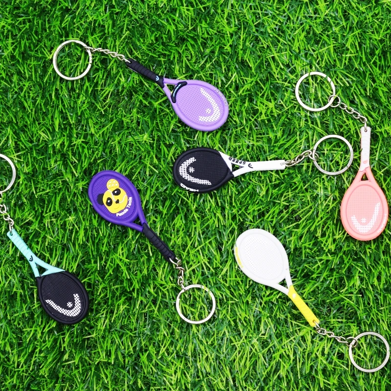 Wsnbwye Padel Racket Padel Racket Protector Keyrings CHAVEIRO Gift Anime DIY PVC Cute Rubber Racket Padel Keychain