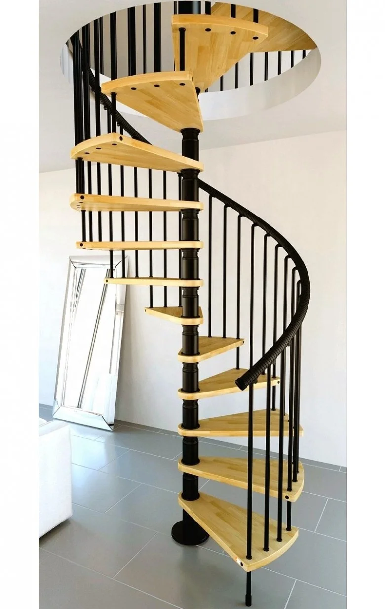 CBMmart Custom Modern Design Staircase Home Decoration Interior Stair Solid Wood Curved Staircase Spiral Stairs