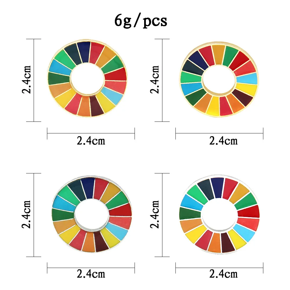 Rainbow Circle Sustainable Development Goals Badge - Custom Metal ...
