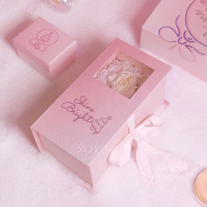 Luxury custom logo printed packaging box folding rigid paper birthday valentines day gift box