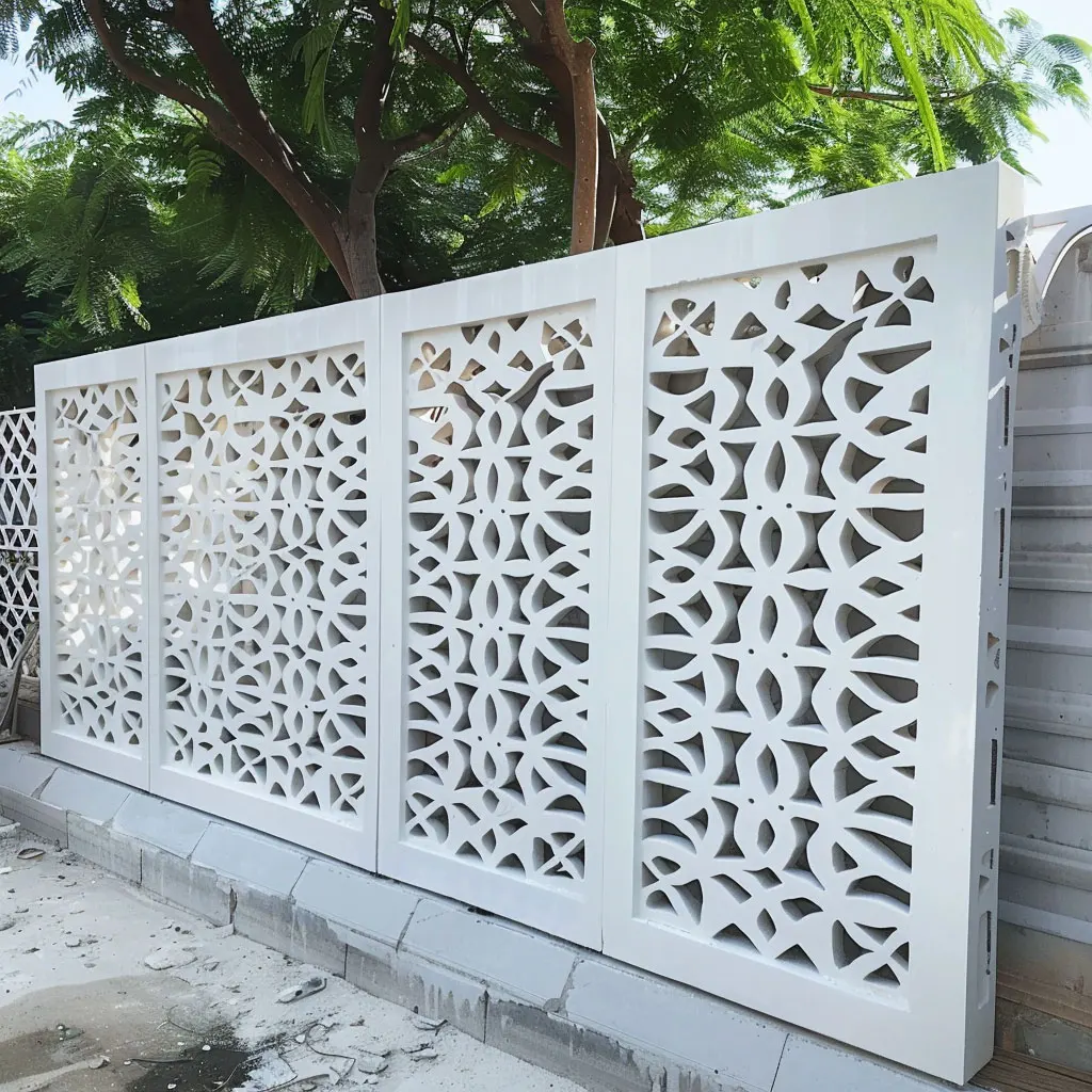 Custom Made Perforated Hollow UHPC GRC Wall Panel for Building Front Elevation Decoration Cement Grc Outdoor Product