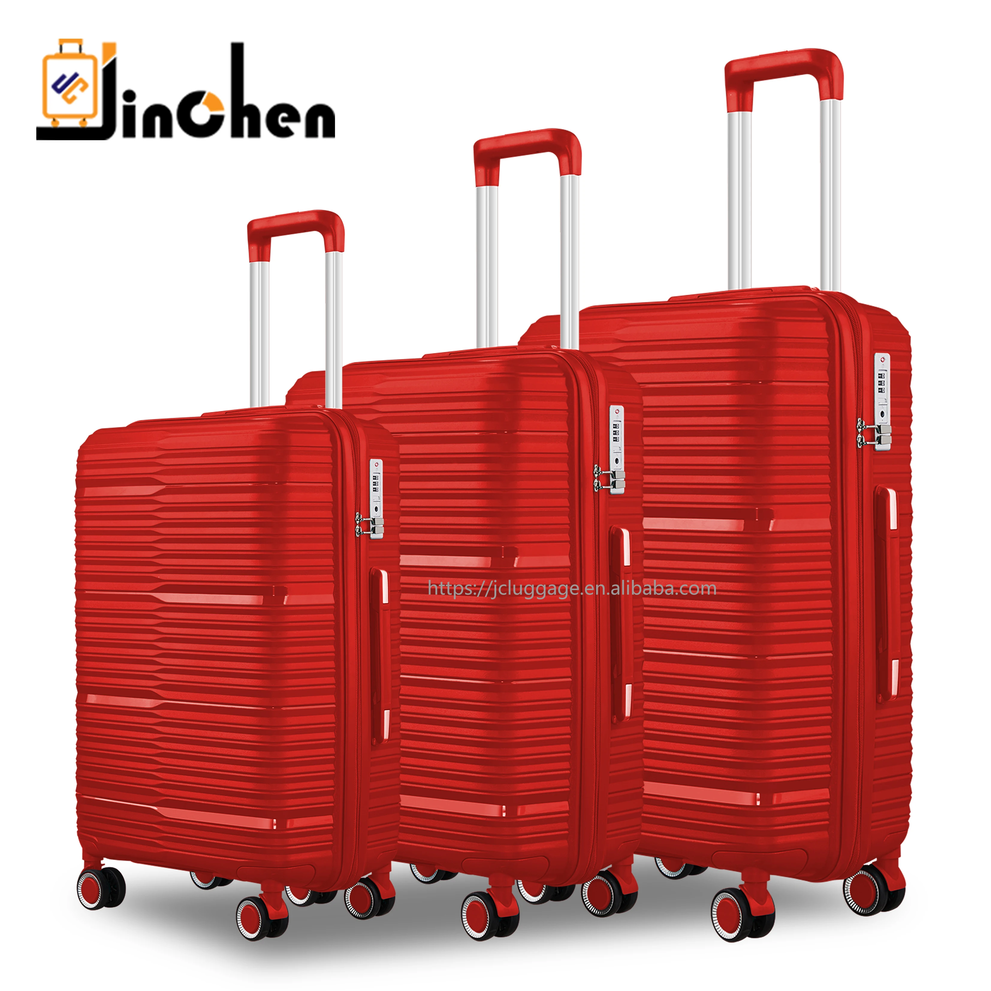 Luxury Design PP Hot Sale Travel Bags Luggage Classical Style Vintage Trolley Luggage PP Suitcase with Combination TSA Lock