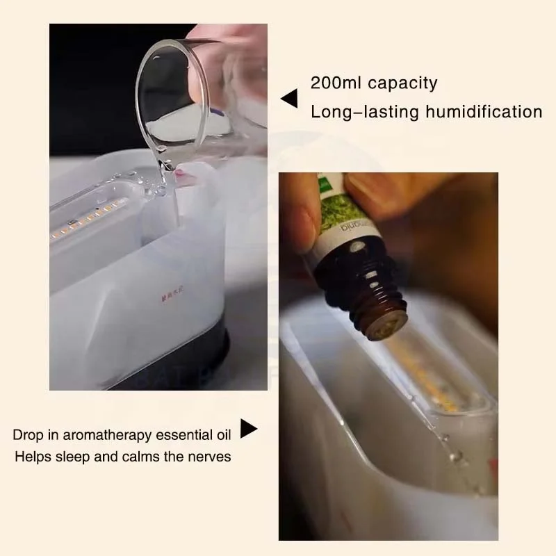 ミュージック加湿器 USB 火山ディフューザー 加湿器 インテリジェント エッセンシャルオイル アロマセラピーマシン 6