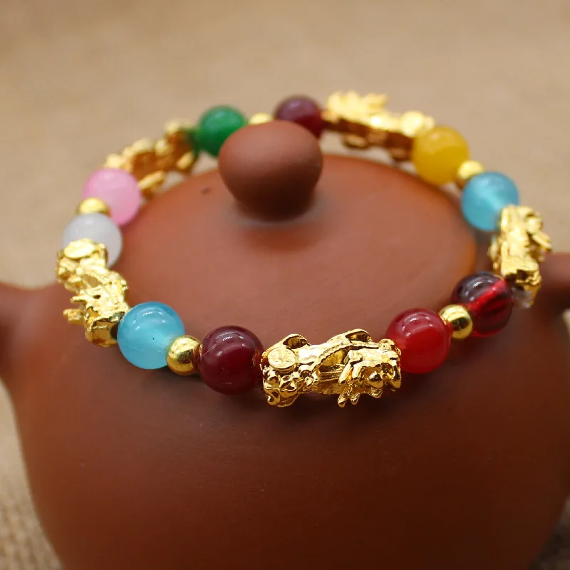 Buddhism Feng Shui Stone Bracelet Natural Agates Beads