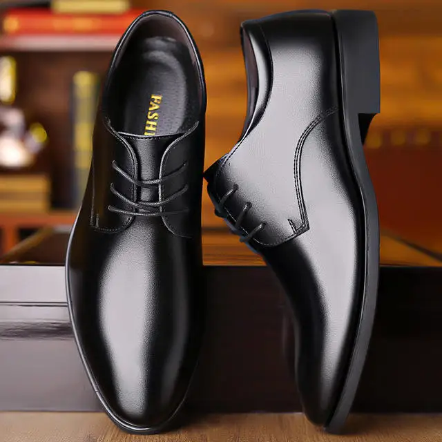 Wholesale Cheap Leather Dress Shoes Height Increasing Leather Formal ...