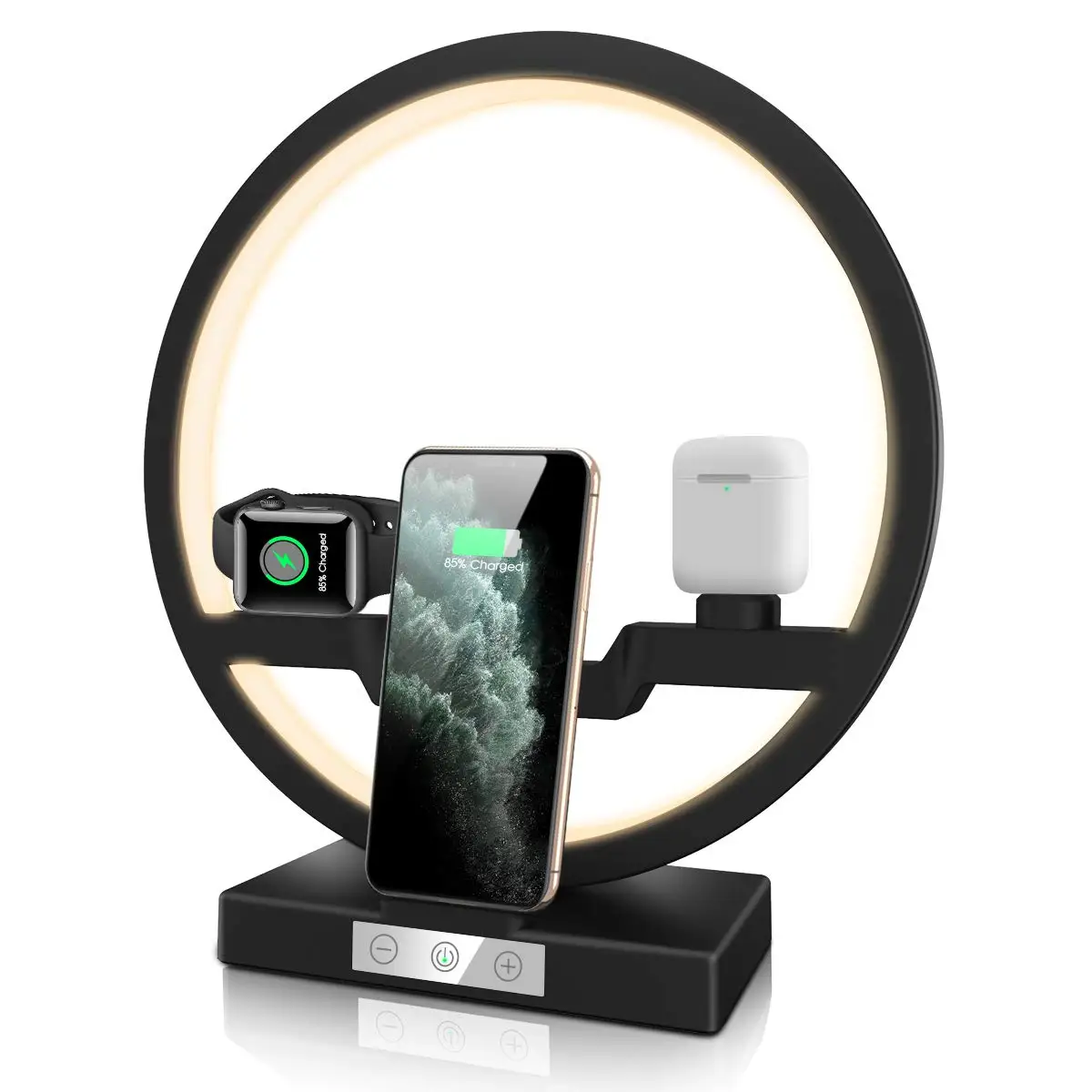3 in 1 Wireless Charger Charging for iPhone 11,Apple Watch,Wireless Charging with LED Night Ligh