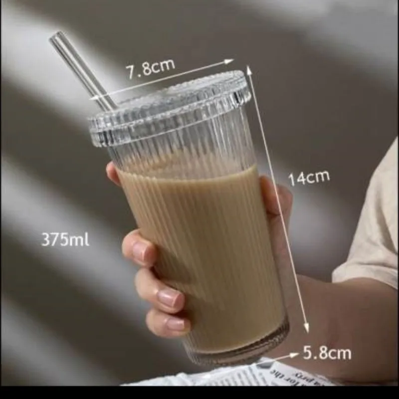 Coffee Coffee Coffee Cup With Straw Iced Coffee Glass Retro Style