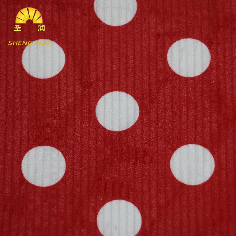 Нет минимального заказа, модная Полиэстеровая красная полоса, цифровая печать, вязаная Вельветовая ткань