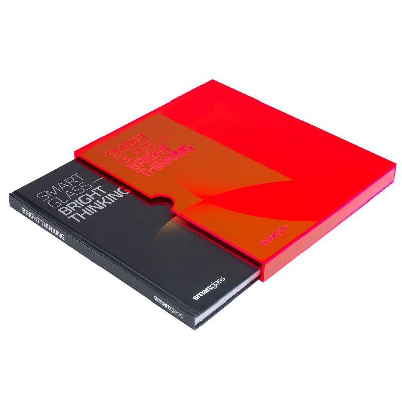 Plastic Book Cover Protector Magazine Slipcase Engraved Colored Acrylic Book Slipcase