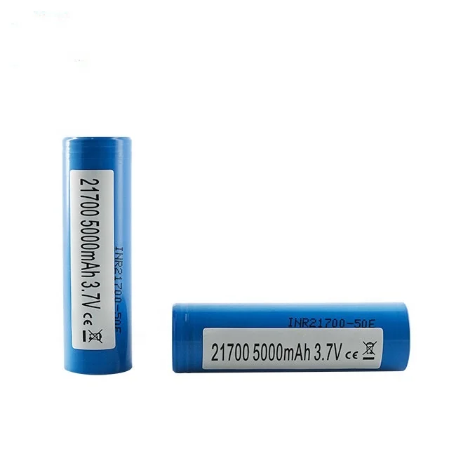 Big In Stock 3.7v Li-ion Battery 21700 5000Mah Inr21700 Big capacity lithium cell 21700 battery 3.7v 5000mah 50E for power bank