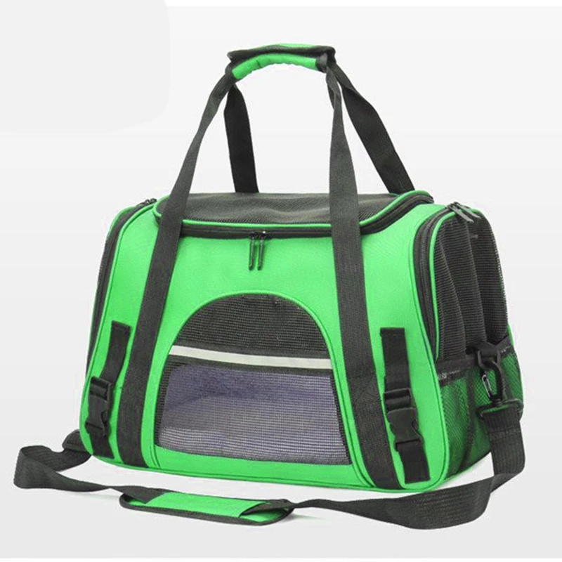 New Soft Pet Carriers Portable Breathable Foldable Bag Cat Dog Carrier Bags  Outgoing Travel Pets Handbag with Locking Safety Zippers