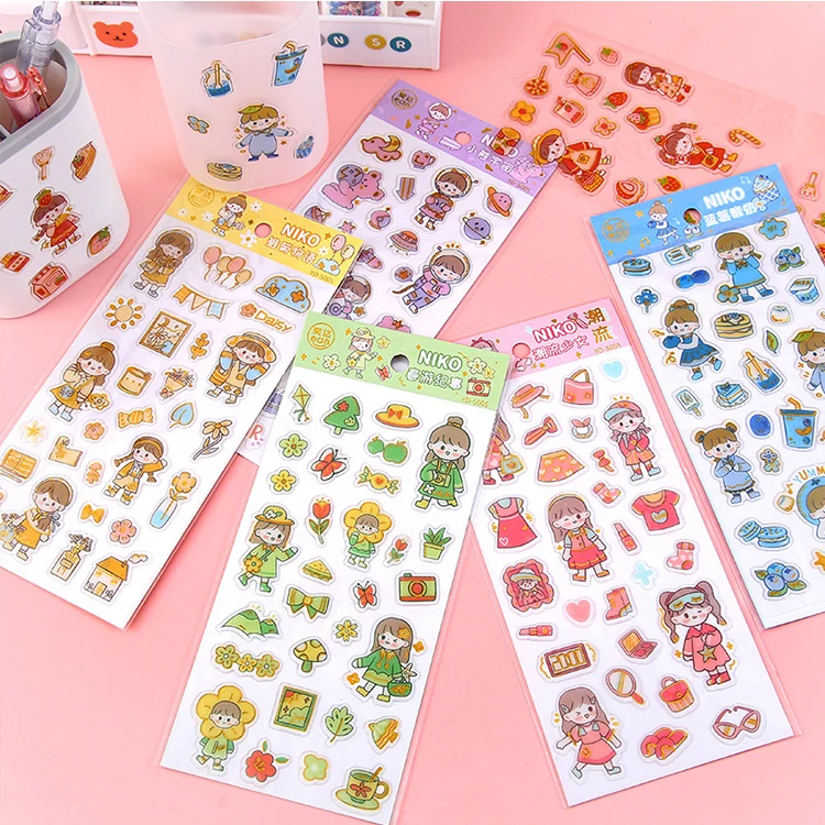 High Quality Custom Stickers Cute Cartoon Lovely Girl Stickers Custom ...