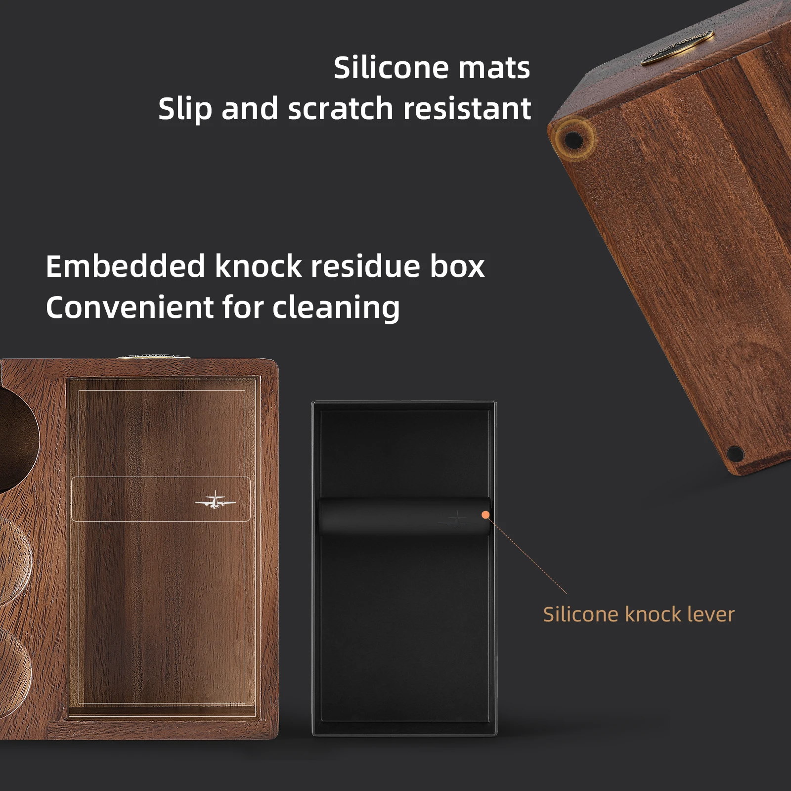 Детонационная коробка для эспрессо 51/53/54 мм тампонговая станция кофейная детонационная деревянная 4 в 1 ореховая