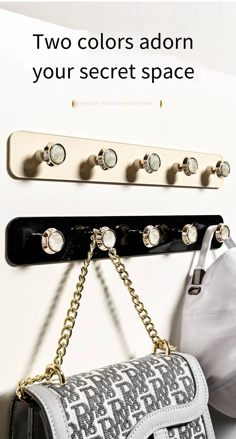 Bedroom no-punch straight row hook living room strong door behind a row of clothing hook hotel wall row hook details