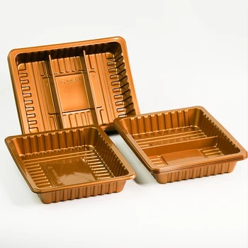 Golden disposable  multi compartments food grade material modified atmosphere tray for food