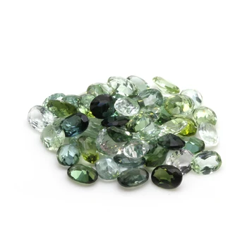 High quality natural loose gemstone natural oval cut wholesale factory price green tourmaline for jewelry