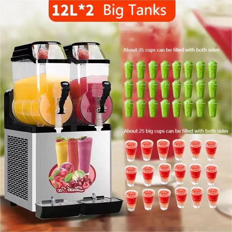 Electric Soft Ice Cream Maker with Compressor 1 or 3 Flavors Serve Automatic Fridge Slush Machine for Commercial Home Use