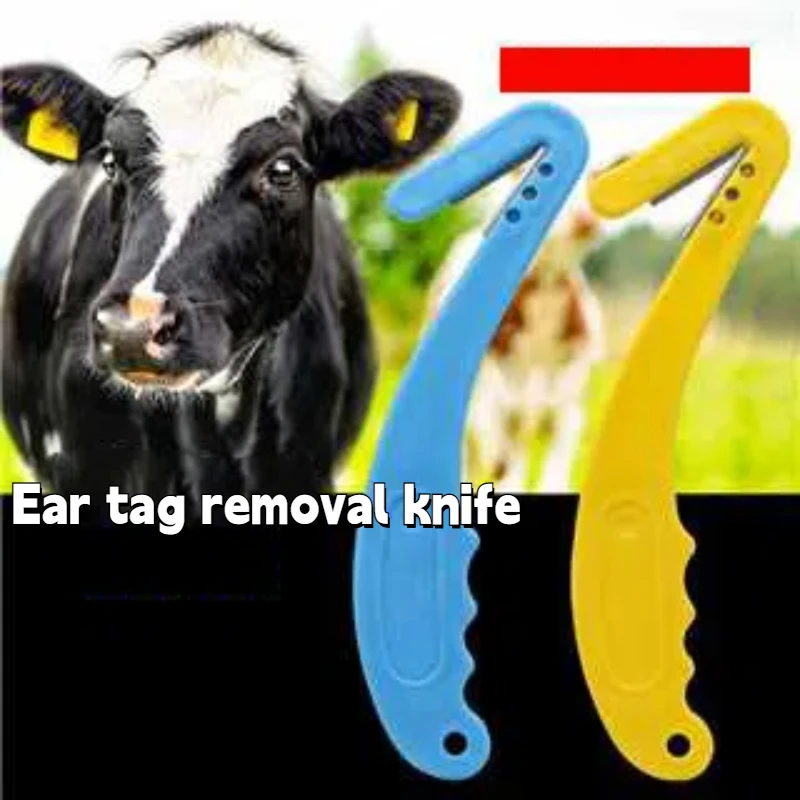Animal Ear Tag Removal Tools Pig/cattle Ear Tag Cutting Knife Blue Plastic Tag Remove Device