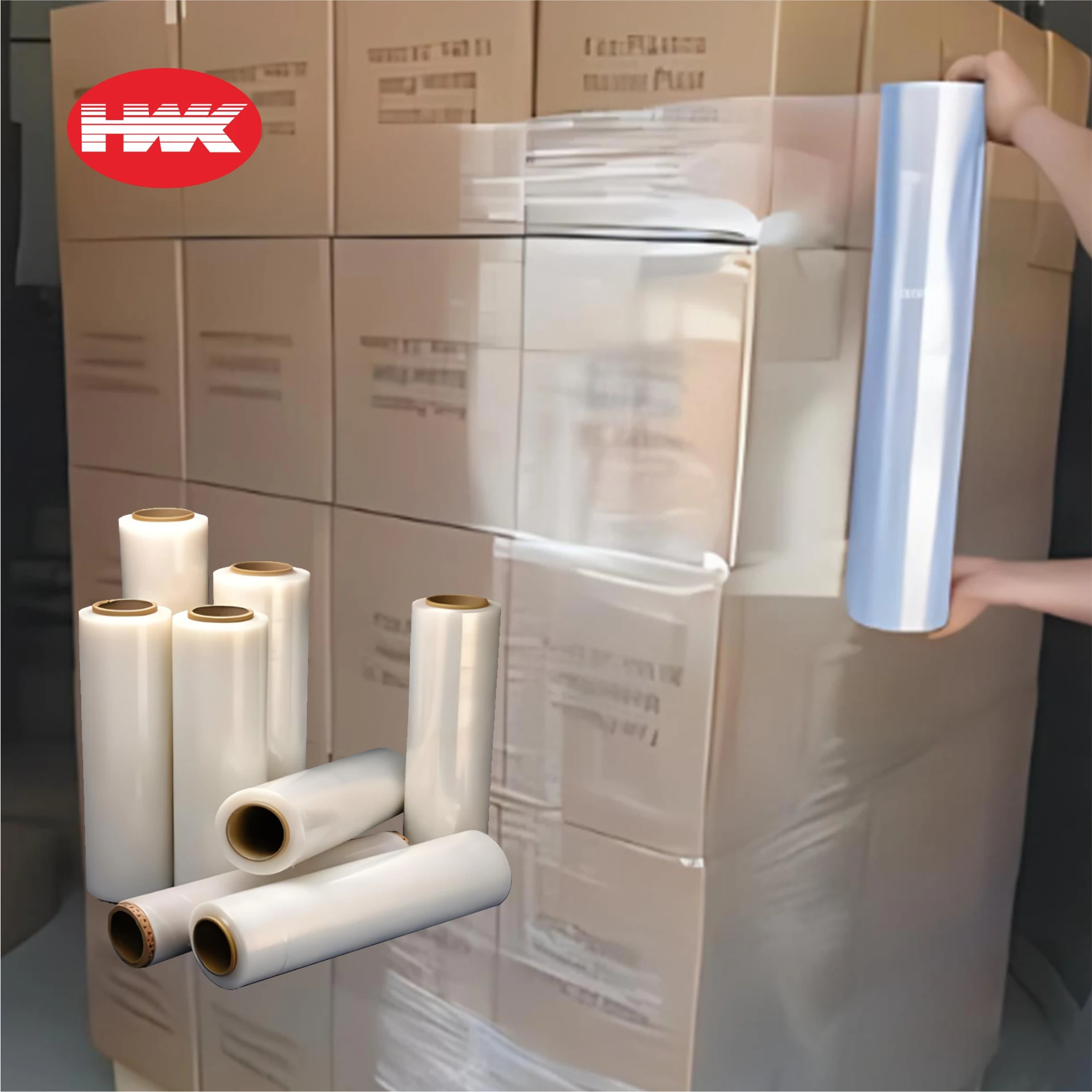 HWK Factory Custom UV-resistant Stretch Film Tear Resistance  Pallet Wrap Film for Outdoor Storage