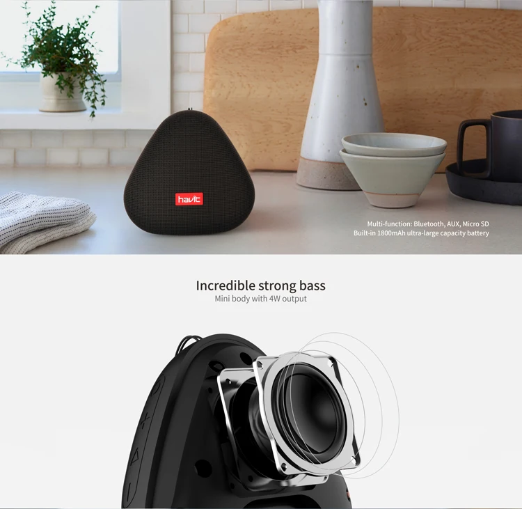 M36 Havit Portable Mini Loud Speaker Outdoor Hands Free Calling Ipx7 Waterproof Bt Wireless Smart Music Speakers - ANKUX.COM
