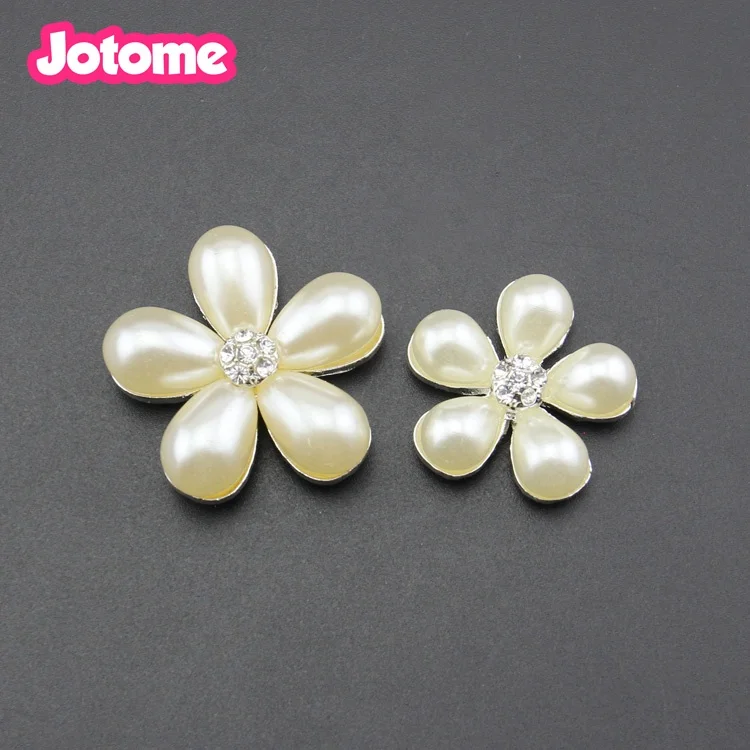 30 mm Pearl Flower Snap Button Luxury Wedding Invitation Decoration Zinc Alloy Metal Plating Technics