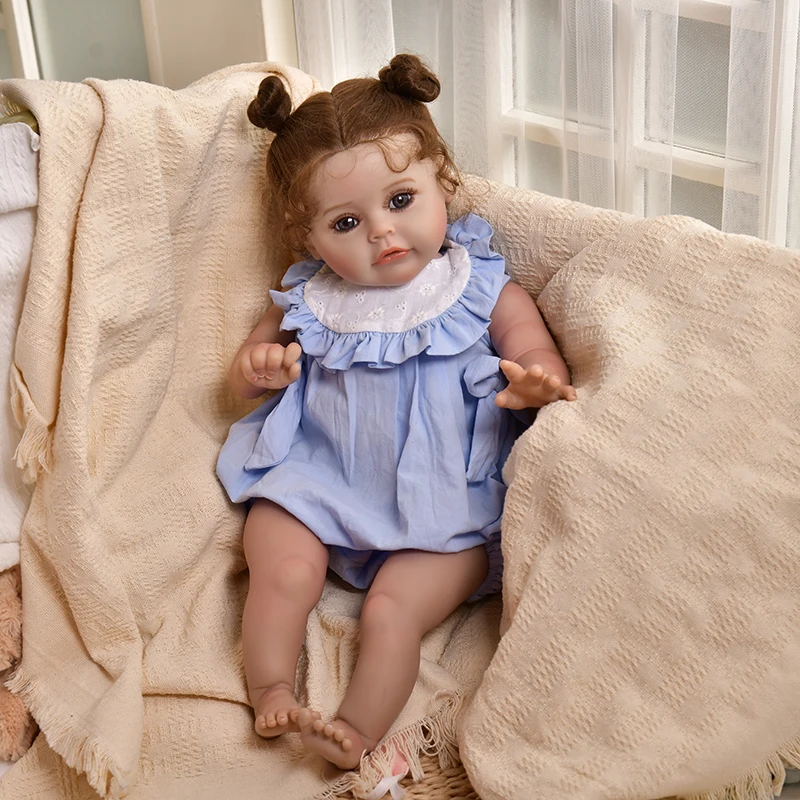 Cute Reborn Doll Toddler Girl 3d Skin Lifelike Baby Silicone Realistic Reborn Dolls for Girls