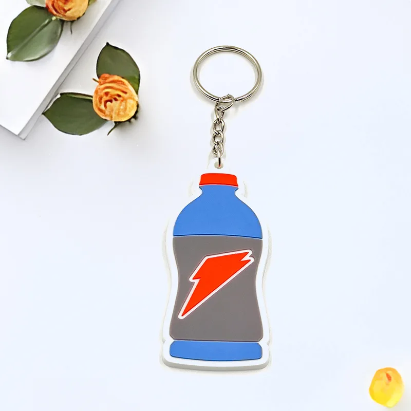 Personalized promotional custom soft pvc logo 2D rubber gift key chain custom logo letter logo pvc keychain manufacture