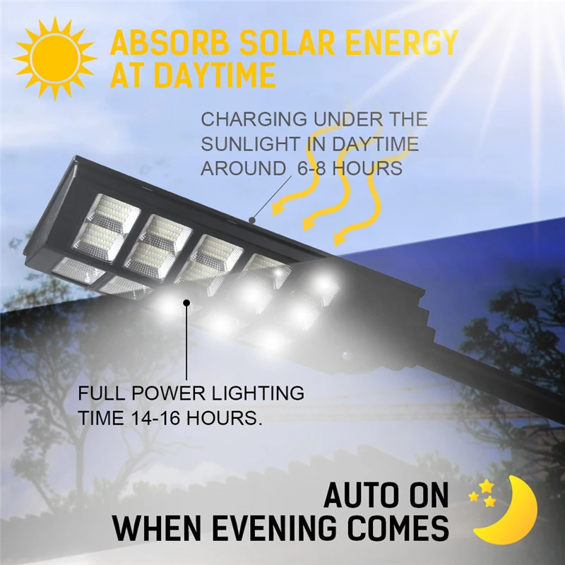 High Lumen 300 400 500 Watt Streetlight 300W 400W 500W Integrated All In One LED Solar Street Light