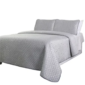 Latest Design Velvet Bedspread Set Silver Stamping Embroidery Bedspread Set Velvet Bedspread Set Bedding