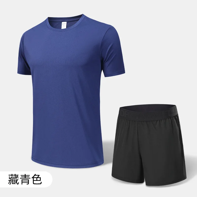 Quick-dry Suit Men's Outdoor Running Leisure Fitness Basketball Sports T Shirt and Short aperçu 19