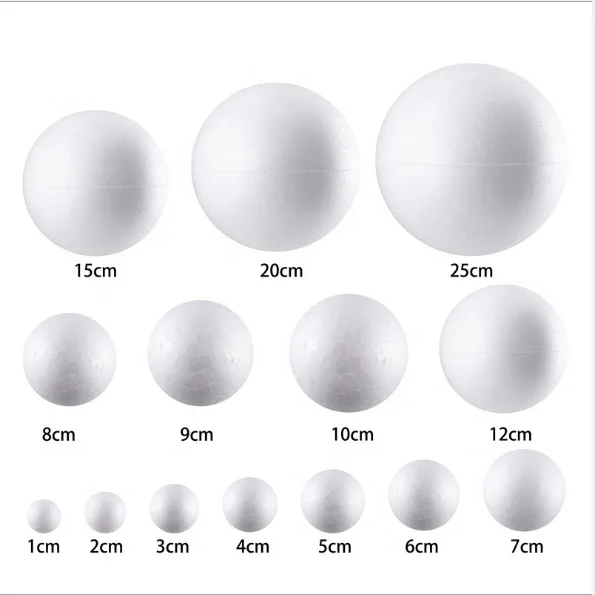 All Size White EPS Polystyrene Styrofoam Foam Ball for Christmas Wedding Home Valentine'S Day Children DIY Decorations