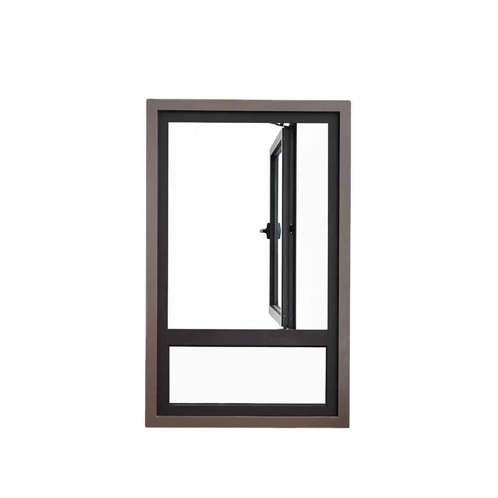 Outward opening window aluminium alloy casement windows with double tempering glass for kitchen bathroom windows