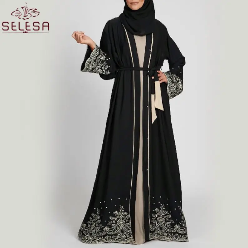 Vestido Islamico Modern Fashi Design Elastic Pearl Turkish Eid Muslim  Evening Party Abaya Islamic Maxi Dress