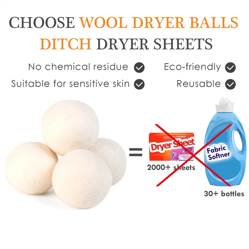 Xl 7cm Natural 100% Wool Vegan Custom Wool Dryer Balls - Buy Dryer Ball ...