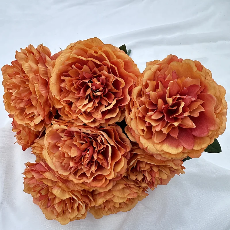 product meiyang 9 heads peony artificial silk peony flower arrangement for home interior decoration high quality  graduation-59