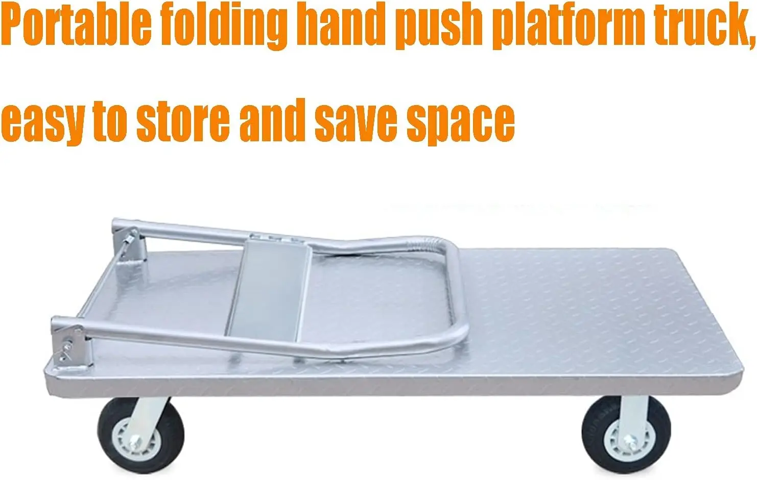 Platform Trucks Hand Push Platform Truck Trolley With 360 Degree Swivel