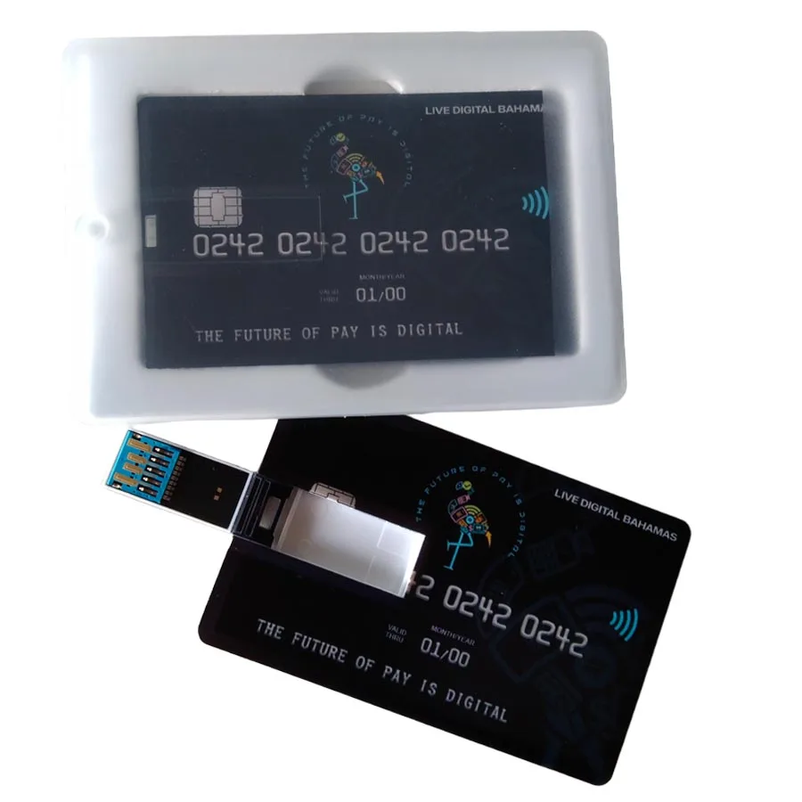 Customized Chip Bank Credit Card USB 3.0 Flash Memory Stick Pen Thumb Drive With PP Box for Promotion Gift Giveaway Advertising