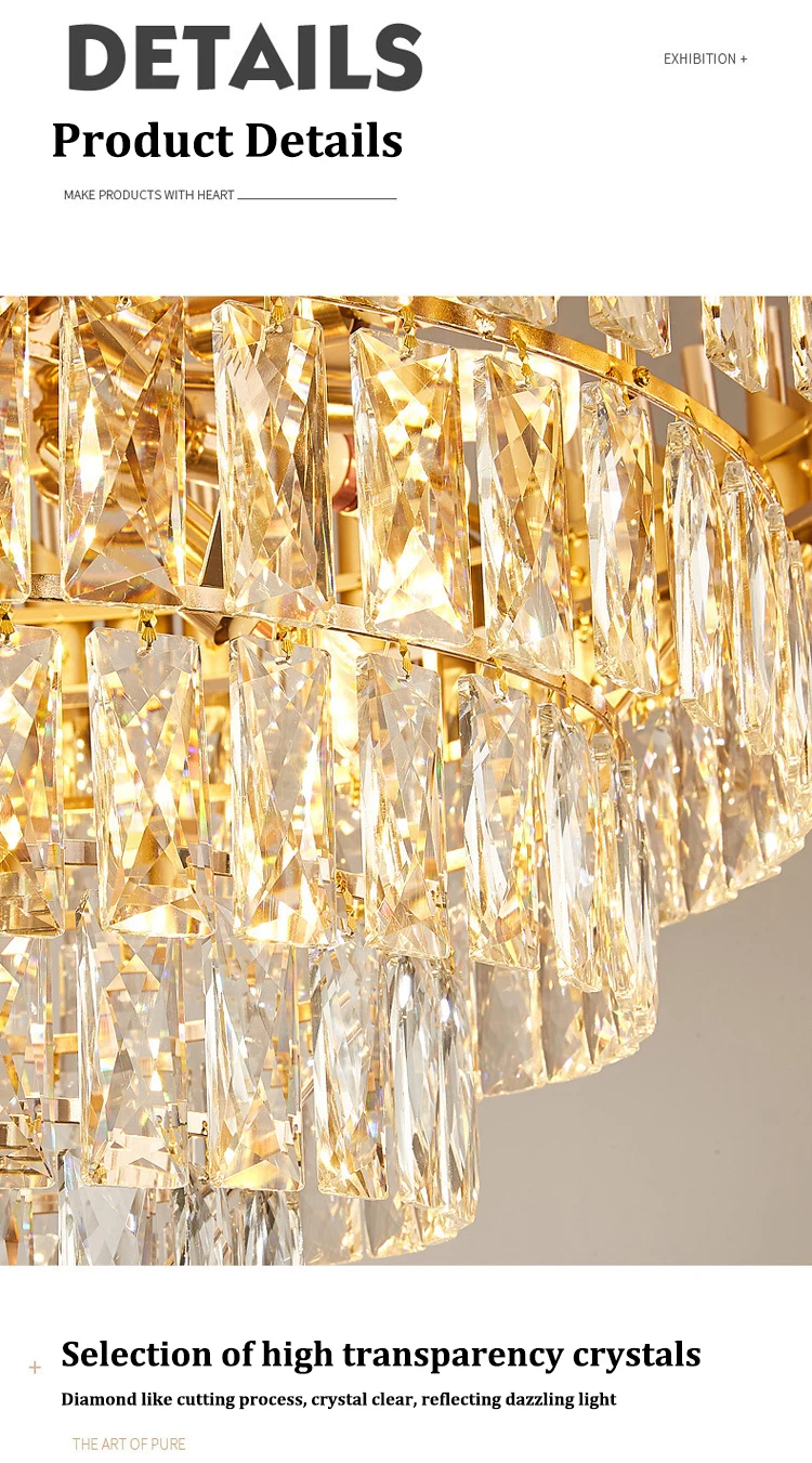 Project case easy to install modern fancy living room hotel lobby chandelier