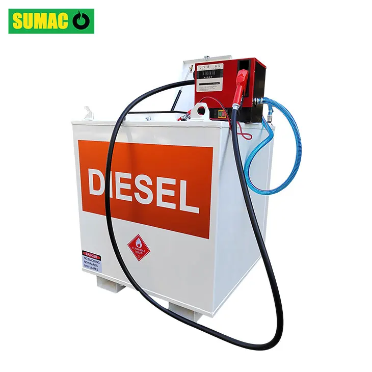 Double wall carbon steel self bunded 1000 liter diesel fuel oil storage tank/waste oil storage tank with pump