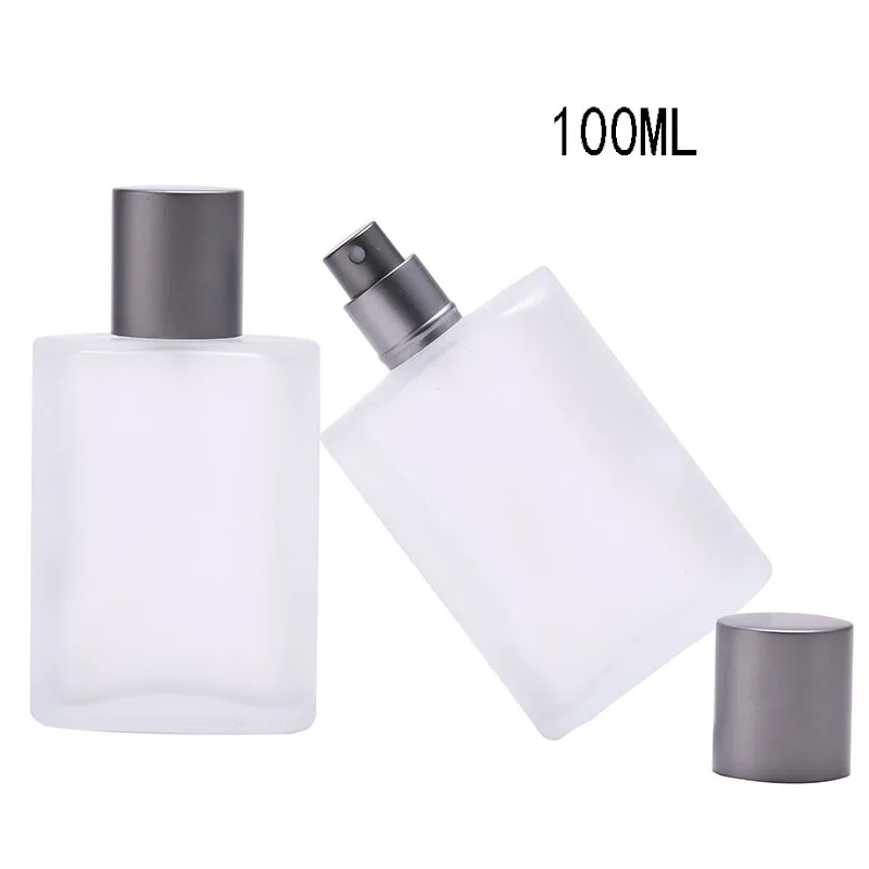 30Ml 50Ml 100Ml高級卸売スクエアスプレーカー空のガラス香水瓶金属蓋