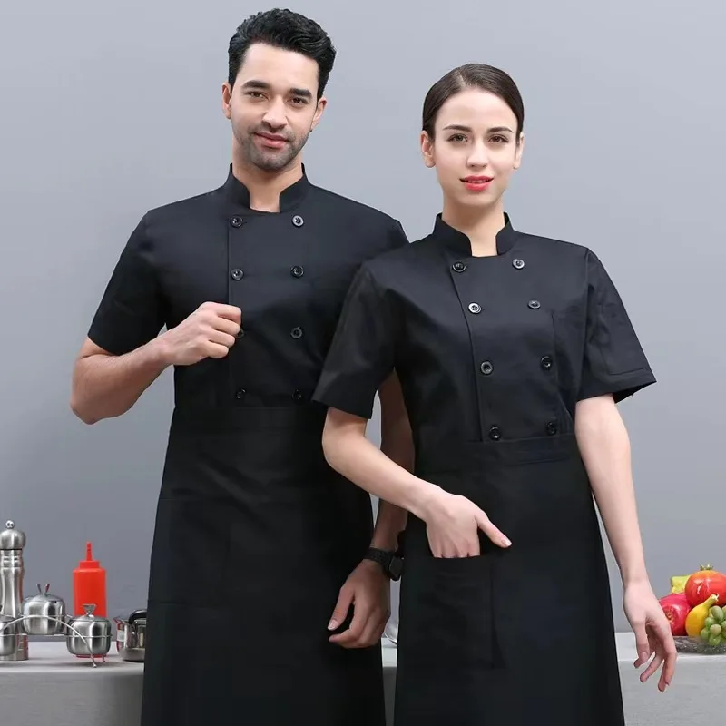 Custom Unisex Solid Color Chef Jacket Men's Chef Coat Hotel Restaurant Kitchen Chef Uniform Cook Wor