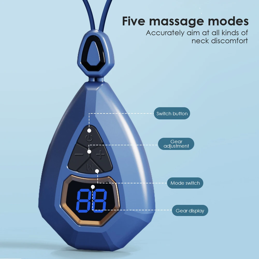 Rechargeable Electric Heating Ems Pulse Neck Massager Tens Cervical 