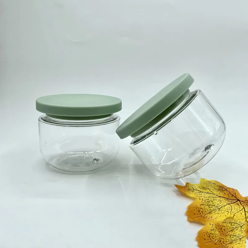 60ml 250ml 300ml 500ml 1000ml Food Grade PET Transparent Round Food Jar  With Air-tight Lid Multi Use Body Cream Home Storage Jar - Buy 60ml 250ml  300ml 500ml 1000ml Food Grade PET