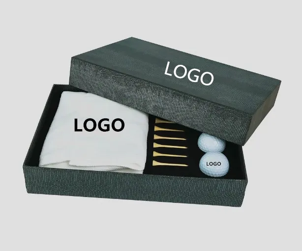 Customized Golf Ball And Towel Gift Set,Golf Tee Accessories Box Gift